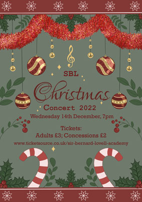 Christmas Concert poster: 14th December 2022